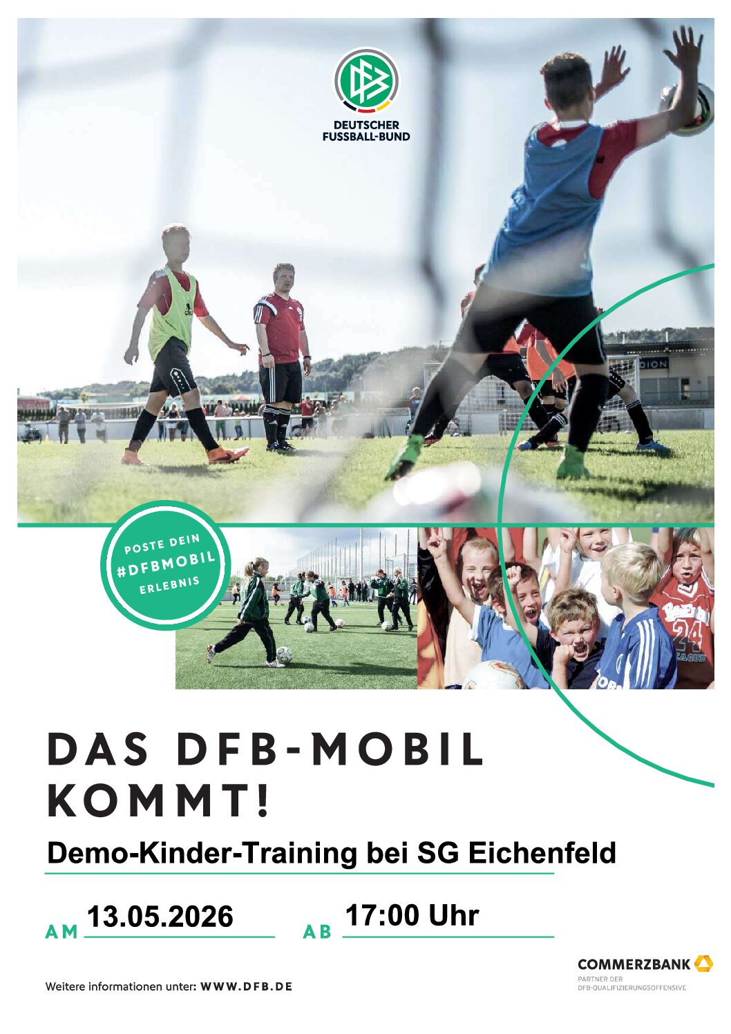Etagenstopp des DFB-Mobils bei uns – 13.05 ab 17 Uhr